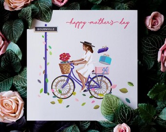 Bicycle Girl Mother's Day Card