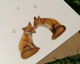 Foxes greeting card