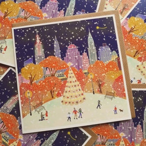 Jeu de 5 cartes de Noël New York City