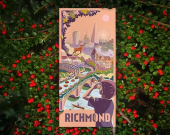 5x RICHMOND, London Greeting Cards Set