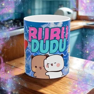Bubu Dudu Mug Bootleg Retro Style - Ceramic White 11oz. Gift for coffee lovers!