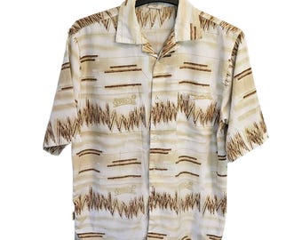 Vintage Southpole Y2K Abstrakt Print Button Down Shirt - Herren Medium -