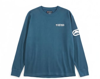 Ecko Unltd Waffelstrick Thermo-Shirt Herren XL Langarm Vintage Y2K