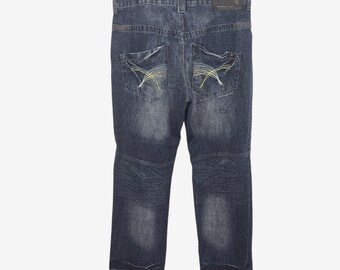Vintage Y2K Rocawear Baggy Jeans Größe 38 Hip Hop Blau Denim Bestickt RW