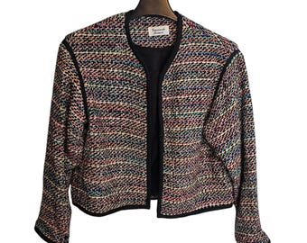 Vintage Giancarlo Ferrari Zip Up Seidenjacke. Größe Large Retro Fashion