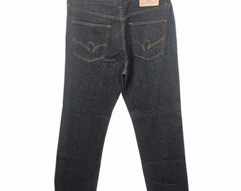 Vintage Y2K Rocawear Raw Denim Jeans Herren 38x34 Dark Indigo Baggy Hip Hop
