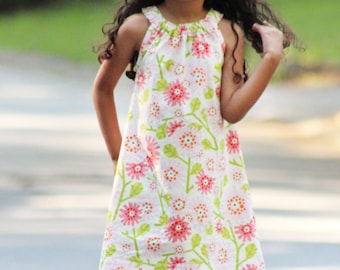 Darling Daisy Dress Patrón PDF tamaños 12m a 8, vestido tejido para niñas, patrón de vestido halter, vestido maxi, patrón de costura escalonada, bloqueo de color