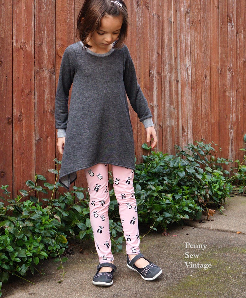 Posey Tunic & Dress 12m-8 PDF sewing pattern, girls tunic pattern, dress sewing pattern, girls knit top sewing pattern, girl tee pattern image 2