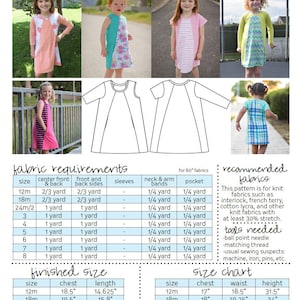 Mandrake Dress 12m-8 PDF pattern girls knit dress pattern, knit dress sewing pattern, colorblock dress pattern image 10