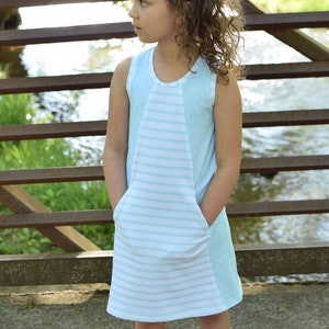 Mandrake Dress 12m-8 PDF pattern girls knit dress pattern, knit dress sewing pattern, colorblock dress pattern image 5
