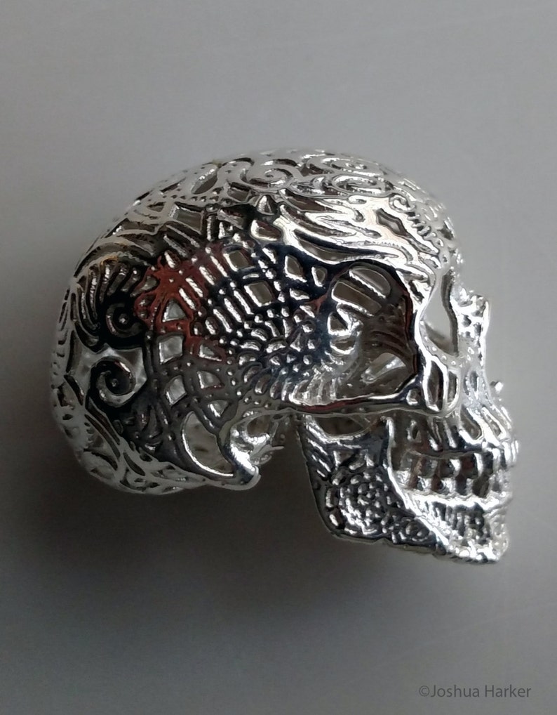 Skull Sculpture Crania Anatomica Filigre sterling silver image 4