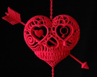 Til Death Do Us Part (heart skull with anchor sculpture)