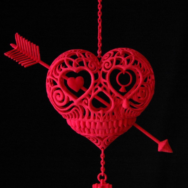 Til Death Do Us Part (cráneo de corazón con escultura de ancla)