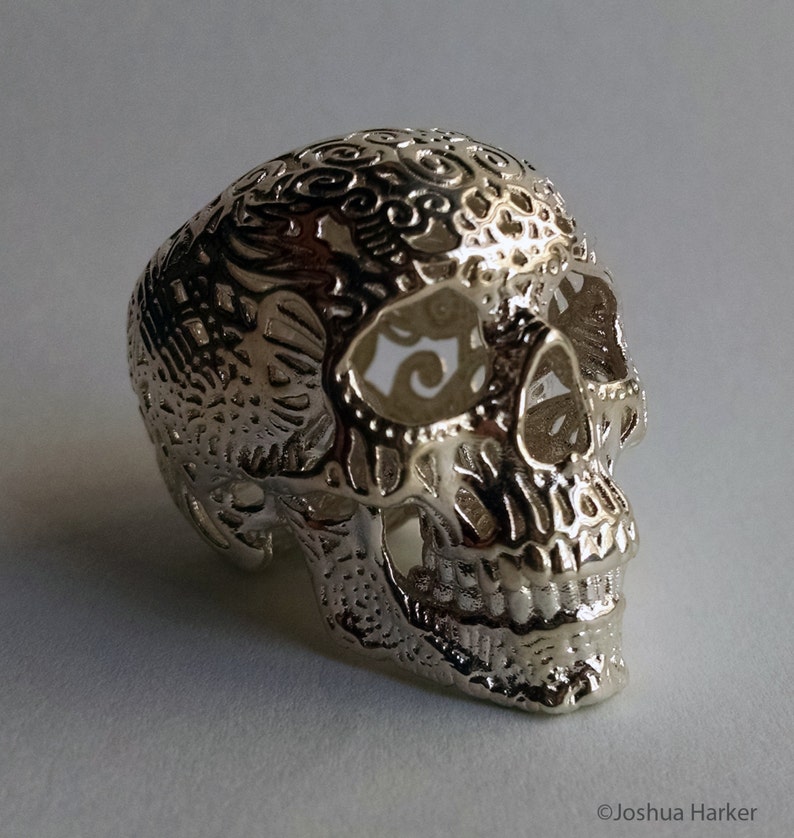 Skull Sculpture Crania Anatomica Filigre sterling silver image 1