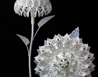 Fiore Decimo - 3d Printed Filigree Flower by Joshua Harker