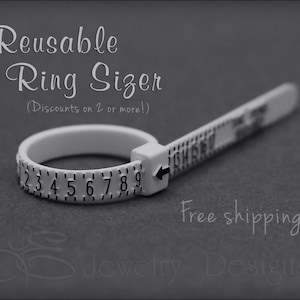 RING SIZER adjustable ring sizer, reusable ring sizer, find ring size, US ring sizer, plastic ring sizer, ring size guide image 1