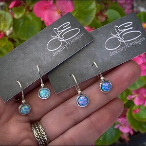 Sterling Opal Drop Earrings - Opal Dangle Earrings, Silver Opal Earrings, Opal Drops, Sterling Opal Drops, Silver Opal Drops, Opal Jewelry