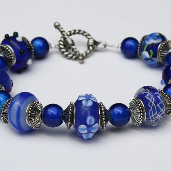 Blue Lampwork Bracelet