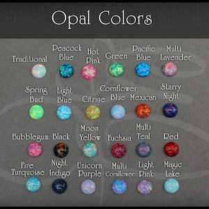 K&ouml;nnte beinhalten: Diagramm der Opalfarben mit Namen f&uuml;r jede Farbe, darunter Traditionell, Pfauenblau, Hei&szlig;rosa, Gr&uuml;n, Pazifikblau, Multi Lavendel, Fr&uuml;hlingsknospe, Hellblau, Citrin, Kornblumenblau, Mexikanisch, Sternennacht, Kaugummi, Schwarz, Mondgelb, Fuchsia, Multi Teal, Rot, Feuert&uuml;rkis, Nacht Indigo, Einhorn Lila, Multi Kornblume, Hellrosa, Magischer See.