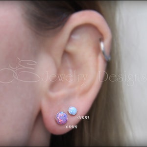 Titanium Opal Stud Earrings Hypoallergenic Opal Studs, Dainty Opal Earrings, Tiny Opal Earrings, 4mm Opal Earrings, Small Opal Opal Studs image 7