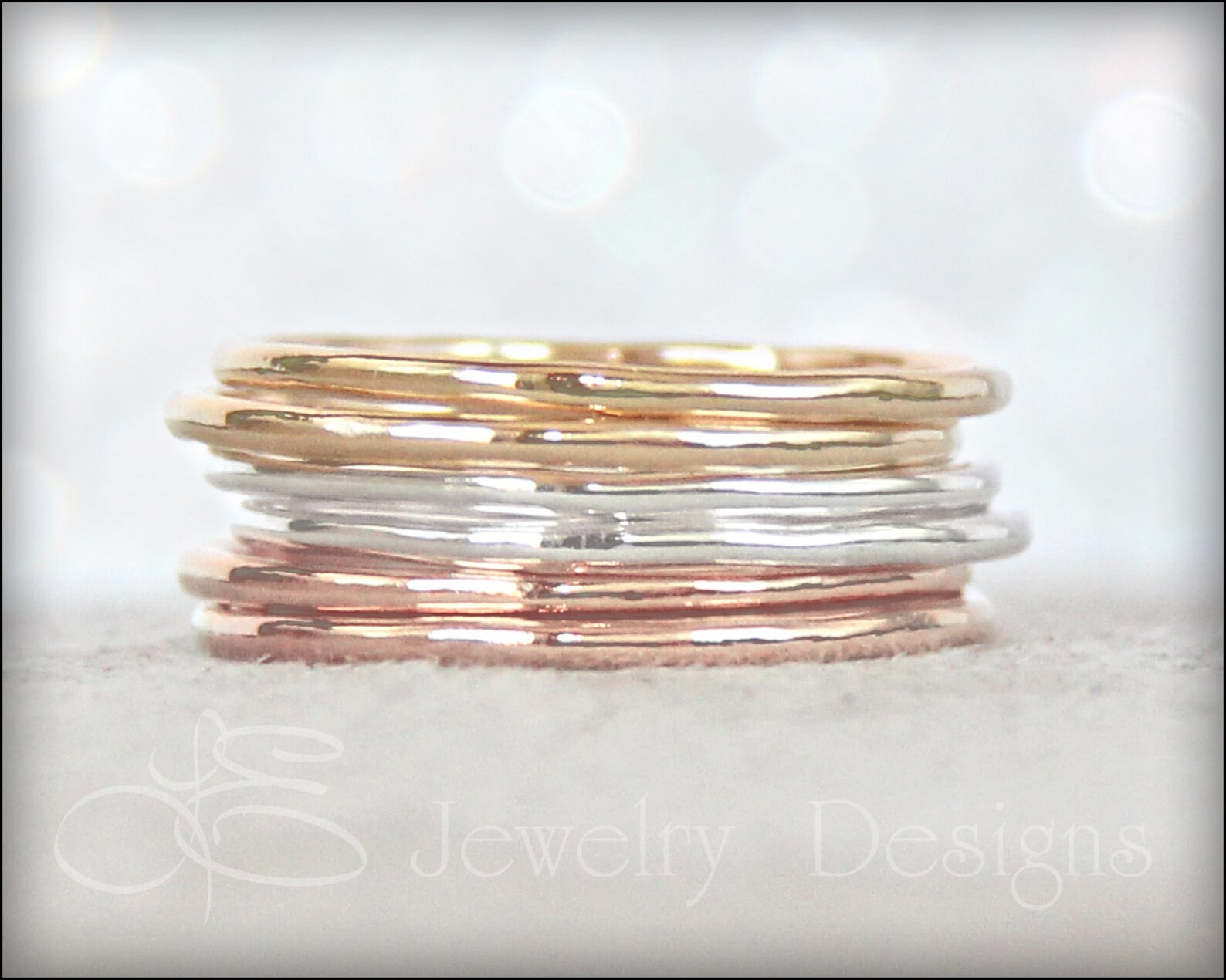 Thin Stacking Ring Silver Gold Rose Gold Stackable Ring Etsy