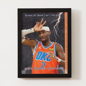 Shai Gilgeous-Alexander Poster, Oklahoma City Thunder Poster, NBA Kunst, Basketball Poster, Sportposter, Sport Schlafzimmerposter