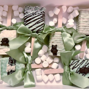 Custom Hand-Dipped Rice Krispie Treats – Decorated Marshmallow Squares – Party Favors, Dessert Table, Birthday, Baby Shower, Wedding Sweets