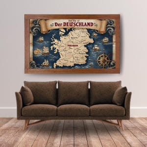 Vintage Germany Map,,Deutschland Map,,Historic Map Print,,Home and Office Wall Decorative,,Printable Digital Wall Art