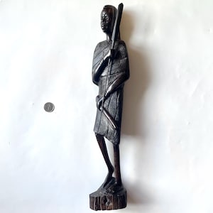 Vintage Maasai Ebony Carved Figurine: African Tribal Sculpture