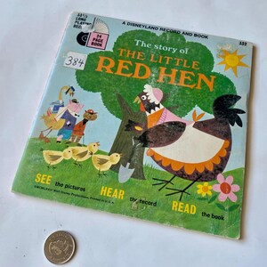 Vintage &quot;Little Red Hen&quot; Book & Vinyl Record Set: 1980s Classic