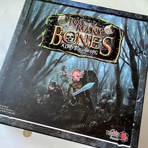 RARE Board Games, Too Many Bones Game, Collectible RPG Game, Too Many Bones Game w/ 3x Character Expansions, Dice Builder Role Playing Game