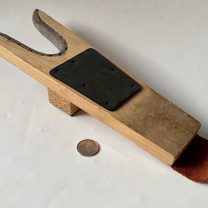 Vintage Cowboy Boot Jack, Wood and Leather Cowboy Boot Jack Tool, Cowboy Boot Remover Tool, Western Accessory