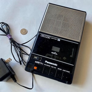 Vintage Panasonic Slim Line Portable Cassette Recorder RQ-2745 w/ AC Supply, Japanese Cassette Recorder, Collectible Vintage Electronics