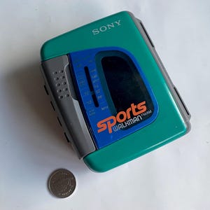 Vintage Sony Radio Cassette Player, Vintage Sports Teal Walkman Player, Sony WM-FS191 Cassette Player, Vintage Collectible Electronics