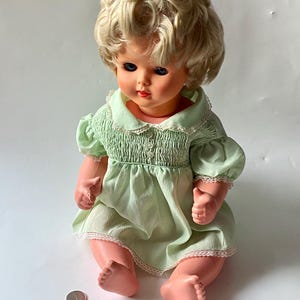 Vintage 19” Jointed Girl Baby Doll, Large MMM Baby Doll, Mrs Martha Maar Doll, 1950s 1960s Doll Made in Germany, Vintage Doll w/ Sleep Eyes