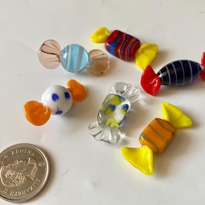 Vintage Murano Glass Candy Set: Handblown Italian Art Glass, Colorful Decor