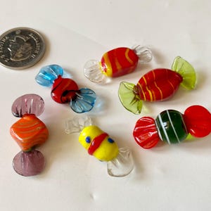Vintage Murano Glass Candy Set: Handblown Italian Art Glass, Colorful Decor