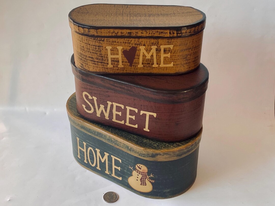 Home Sweet Home Nesting Boxes, Cardboard Nesting Box Set, 3x ...