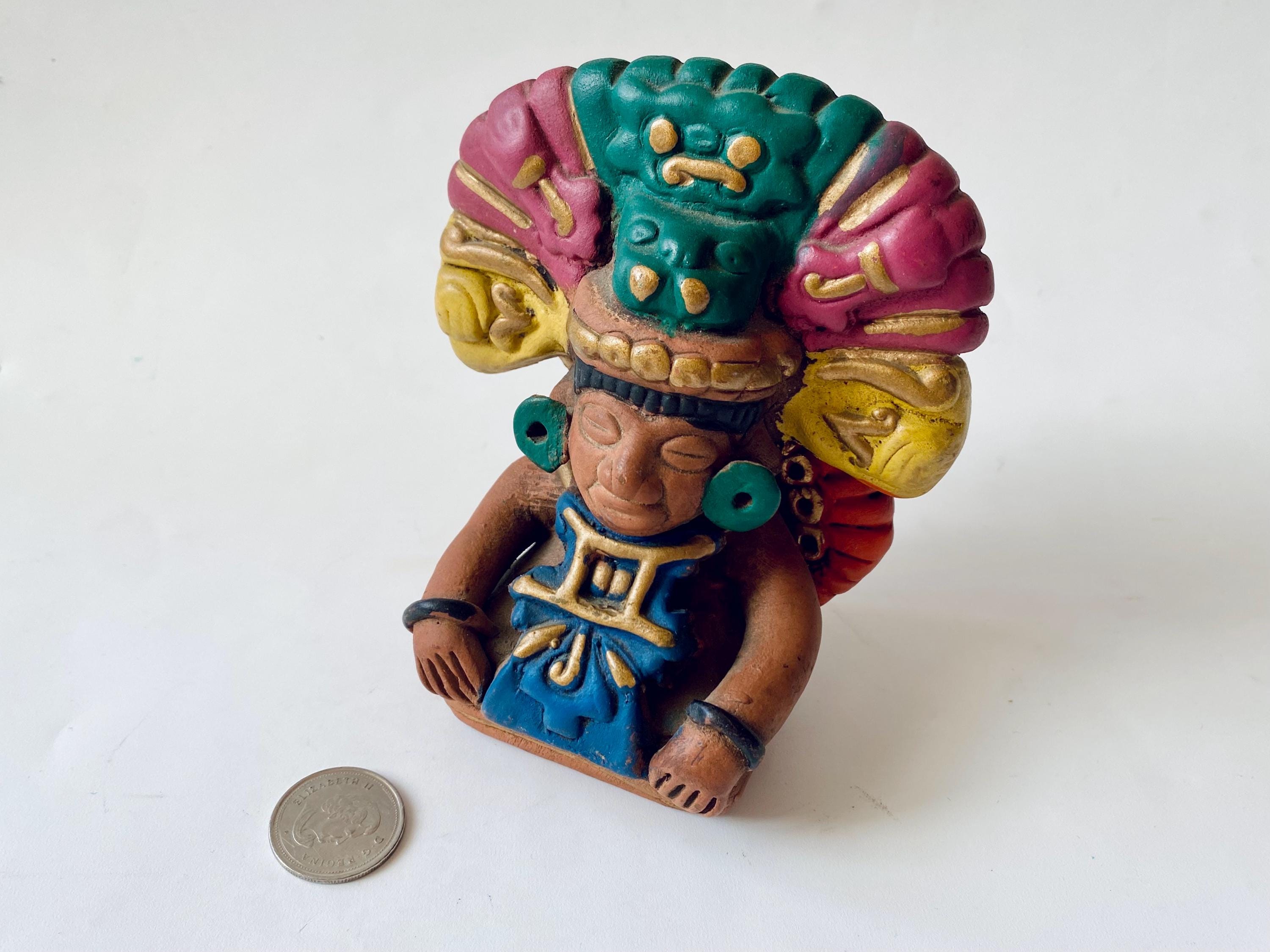 アステカ／マヤ風 石像 2体セット 民芸彫刻Aztec Mayan Style Hand