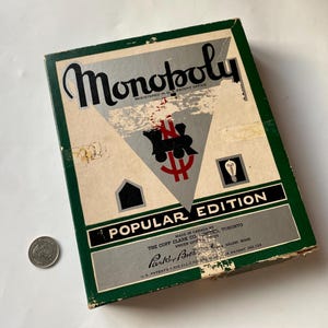 Vintage Monopoly Board Game (NO BOARD!!!), 1936 Collectible Monopoly Real Estate Game, Very Old Property Trading Game, Rare Board Game