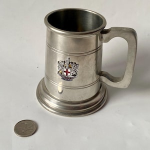 Miniature Pewter Beer Stein: London Coat of Arms, &quot;Domine Dirige Nos&quot;