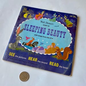 Vintage Sleeping Beauty Book and Vinyl Record Set: 1960s Classic Tales