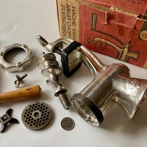 Vintage Alfa 1 Meat Chopper, Vintage Hache Viande Meat Chopper Fleischwolf 5, Vintage Meat Grinder, 1950s Meat Grinder, Vintage Kitchen Tool