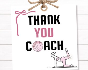 Thank You Instructor Gift Tag Printable Pilates Studio Appreciation