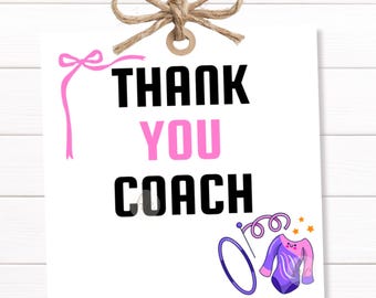 Thank You Coach Gift Tag Printable Gymnastics Team Appreciation