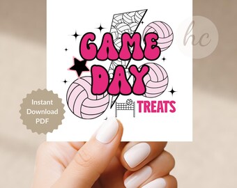 Volleyball Game Day Treat Tag Printable Team Snack Favor Label