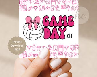 Volleyball Game Day Kit Tags Printable Team Gift Bag Labels
