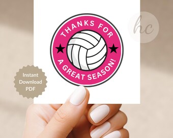 Volleyball Coach Appreciation Favor Label Printable Team Snack Tag