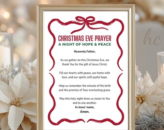 Christmas Eve Prayer | Christian Wall Art | Holiday Printable | Faith Decor PDF