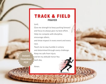 Track & Field Prayer Printable Card – Christian Athlete Gift